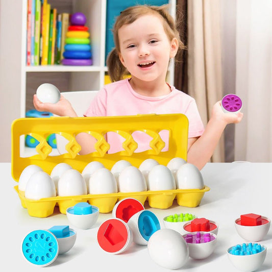 Jouet éducatif pour bébé, jeu d'œuf intelligent, jeux de tri de formes, jouets Montessori en forme d'œufs pour enfants - Ivory Deals Market