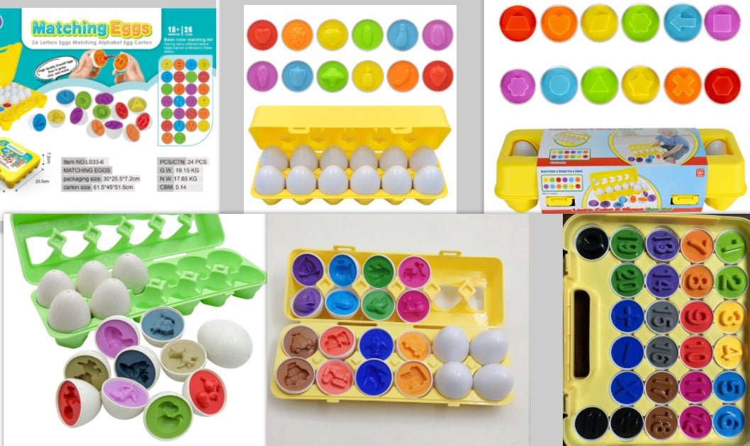 Jouet éducatif pour bébé, jeu d'œuf intelligent, jeux de tri de formes, jouets Montessori en forme d'œufs pour enfants - Ivory Deals Market