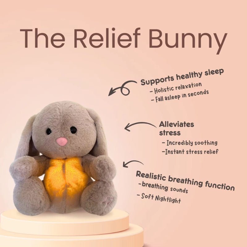 Jouet en peluche apaisant pour bébé avec un lapin respirant pour apaiser l'anxiété du nouveau - né - Ivory Deals Market