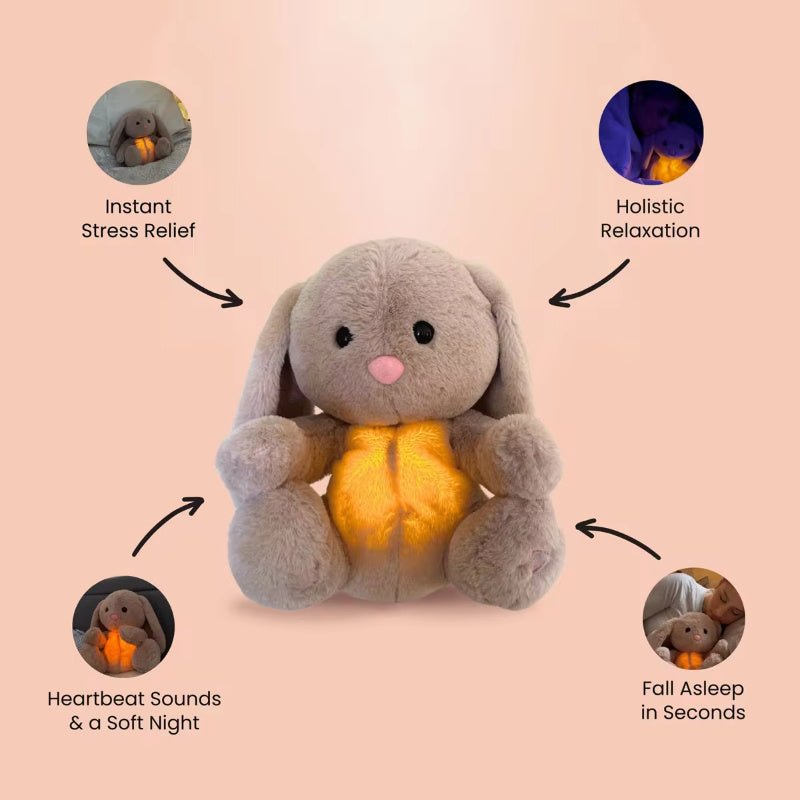 Jouet en peluche apaisant pour bébé avec un lapin respirant pour apaiser l'anxiété du nouveau - né - Ivory Deals Market