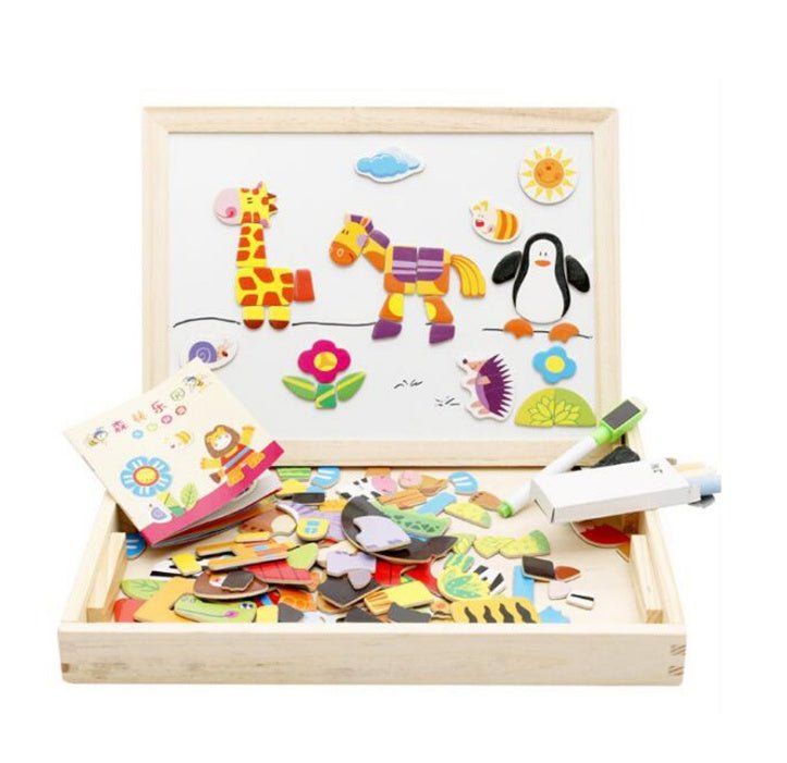 Jouets éducatifs en bois, puzzles magnétiques multifonctionnels pour enfants, planche à dessin, cadeau pour enfants - Ivory Deals Market