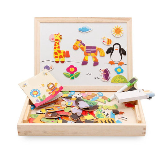 Jouets éducatifs en bois, puzzles magnétiques multifonctionnels pour enfants, planche à dessin, cadeau pour enfants - Ivory Deals Market