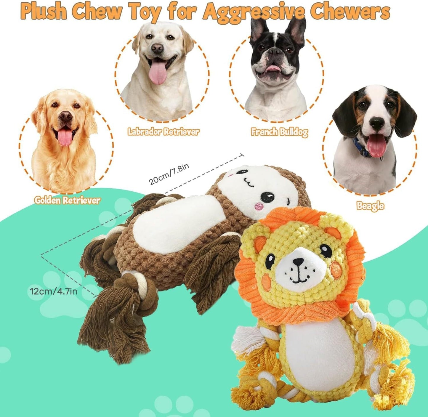 Jouets en peluche pour chiens jouets en peluche assortiment de valeur chiot jouet grinçant jouet grinçant pour chiens moyens grands - Ivory Deals Market