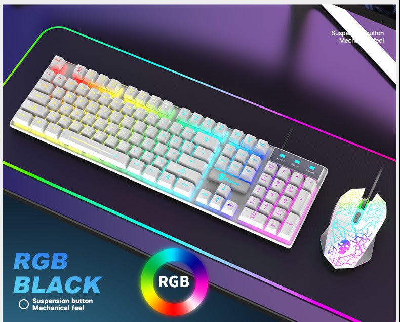 Kuiying T6RGB Lumineux Clavier Et Souris Ensemble - Ivory Deals Market