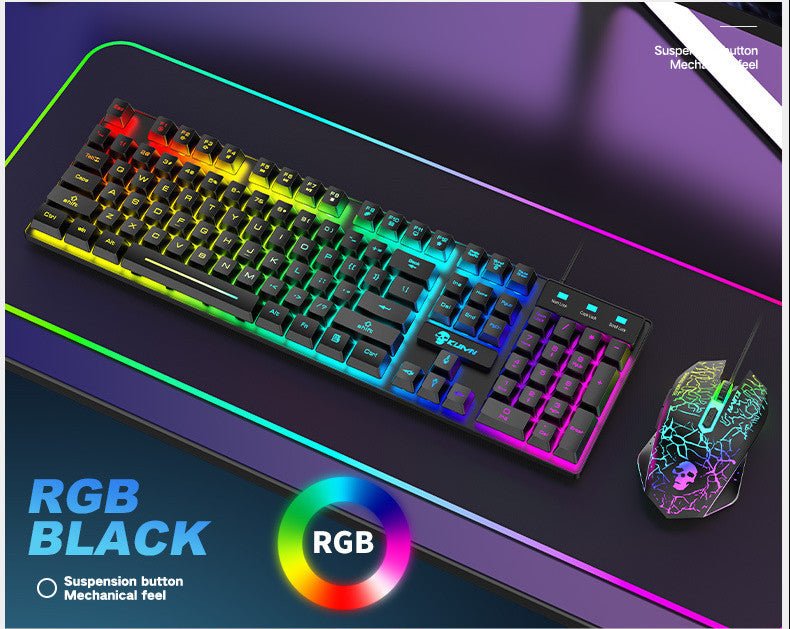 Kuiying T6RGB Lumineux Clavier Et Souris Ensemble - Ivory Deals Market