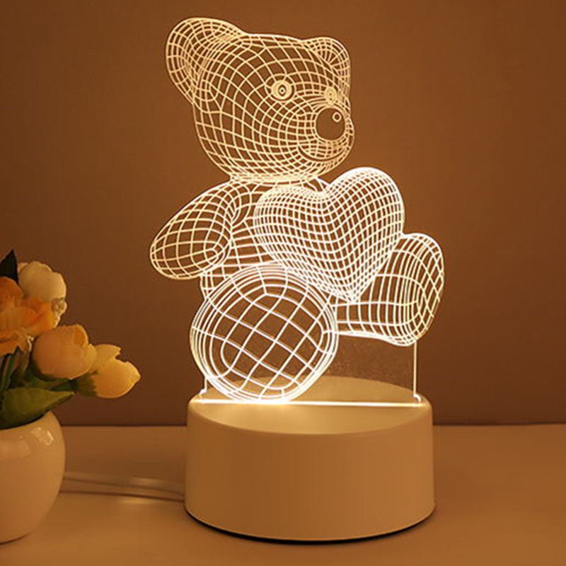 Lampe 3D en acrylique, lumières LED USB, enseigne néon, décoration de Noël pour la maison, cadeaux de la Saint - Valentin. - Ivory Deals Market