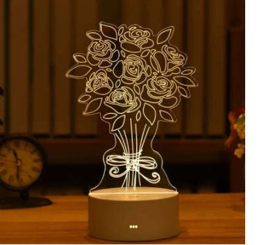 Lampe 3D en acrylique, lumières LED USB, enseigne néon, décoration de Noël pour la maison, cadeaux de la Saint - Valentin. - Ivory Deals Market