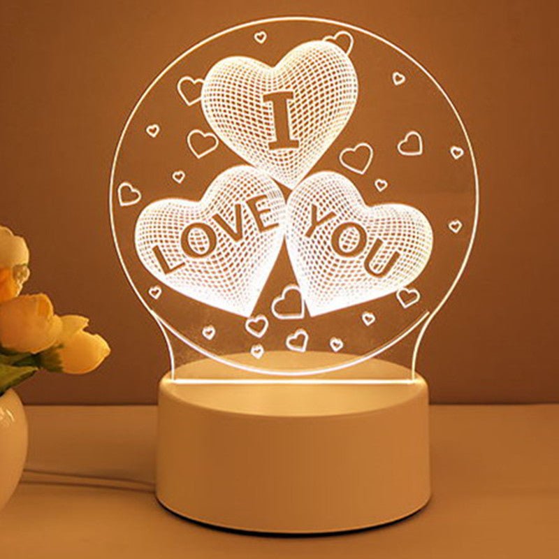 Lampe 3D en acrylique, lumières LED USB, enseigne néon, décoration de Noël pour la maison, cadeaux de la Saint - Valentin. - Ivory Deals Market