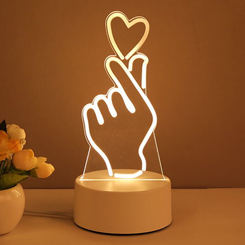 Lampe 3D en acrylique, lumières LED USB, enseigne néon, décoration de Noël pour la maison, cadeaux de la Saint - Valentin. - Ivory Deals Market