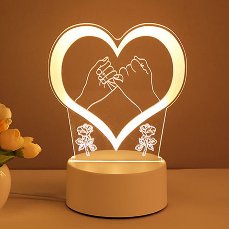 Lampe 3D en acrylique, lumières LED USB, enseigne néon, décoration de Noël pour la maison, cadeaux de la Saint - Valentin. - Ivory Deals Market