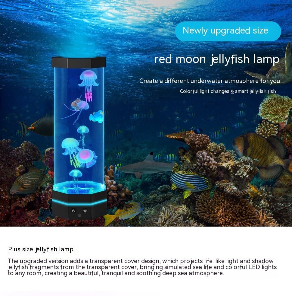 Lampe à méduses 17 couleurs changeantes de 15 pouces avec télécommande, prise USB et bulles de poisson Lampe créative de projection pour enfants, décoration d'intérieur - Ivory Deals Market