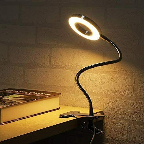 Lampe de bureau à pince LED avec bras flexible, réglable en intensité, pour étudier ou lire la nuit - Ivory Deals Market