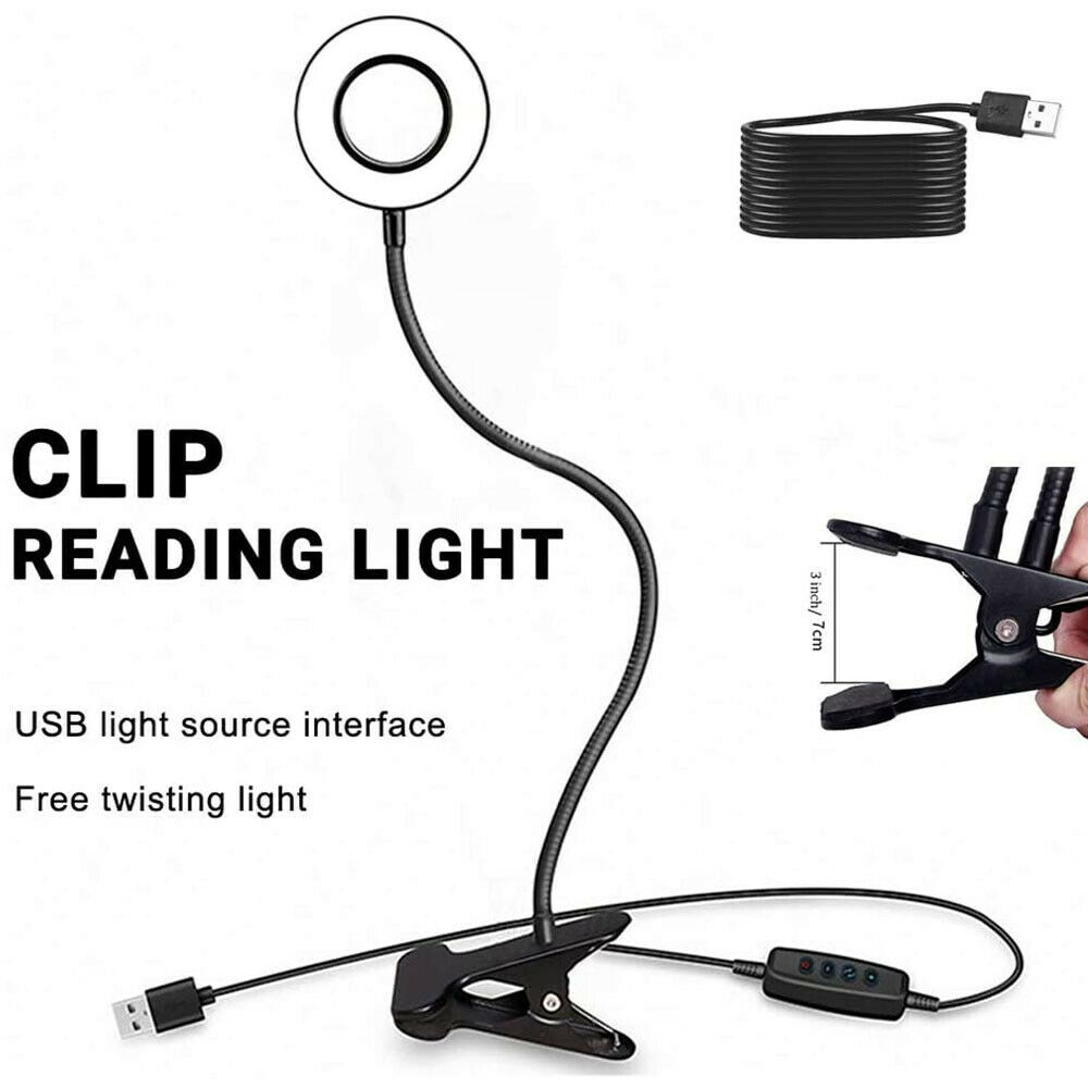 Lampe de bureau à pince LED avec bras flexible, réglable en intensité, pour étudier ou lire la nuit - Ivory Deals Market