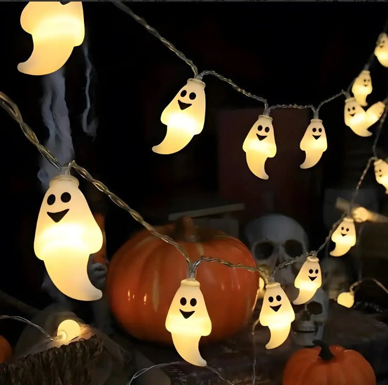 Lampe de modélisation de citrouille et de chauve - souris en PVC, chaîne d'éclairage d'halloween en matériau souple - Ivory Deals Market