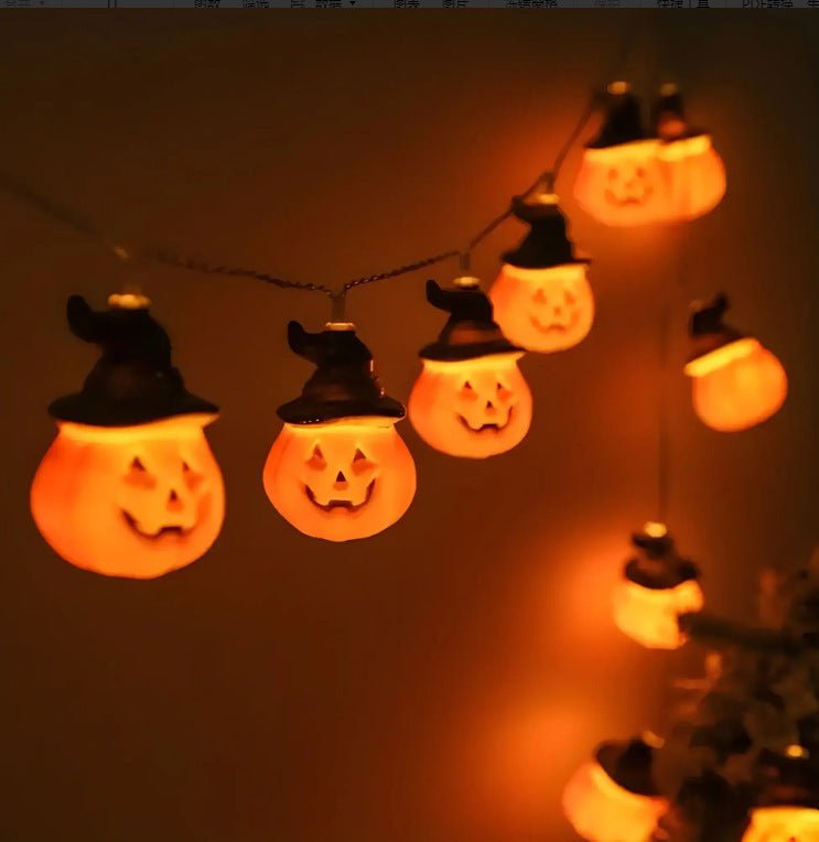 Lampe de modélisation de citrouille et de chauve - souris en PVC, chaîne d'éclairage d'halloween en matériau souple - Ivory Deals Market