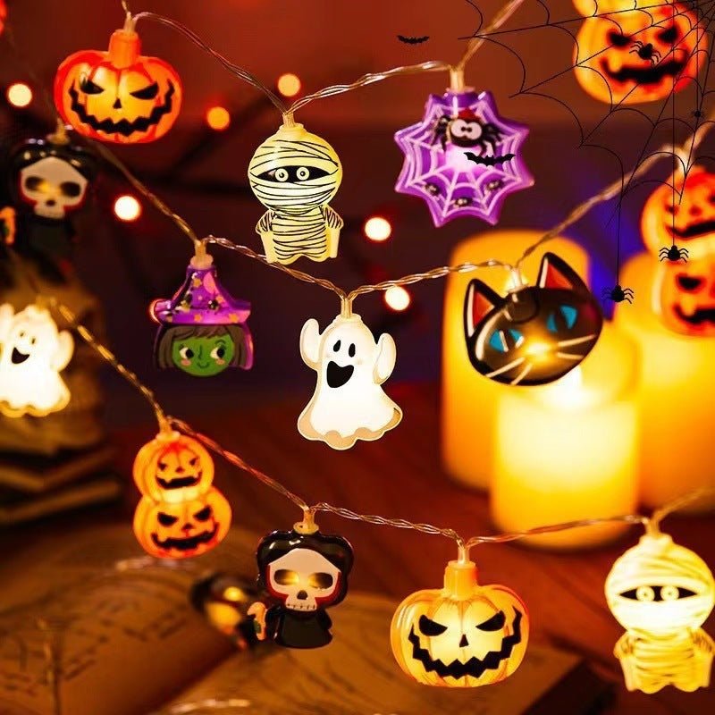 Lampe de modélisation de citrouille et de chauve - souris en PVC, chaîne d'éclairage d'halloween en matériau souple - Ivory Deals Market