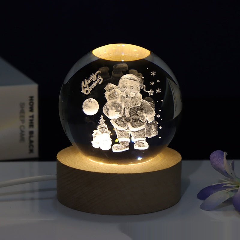 Lampe de nuit en cristal taillé au laser en 3D pour la chambre - Ivory Deals Market