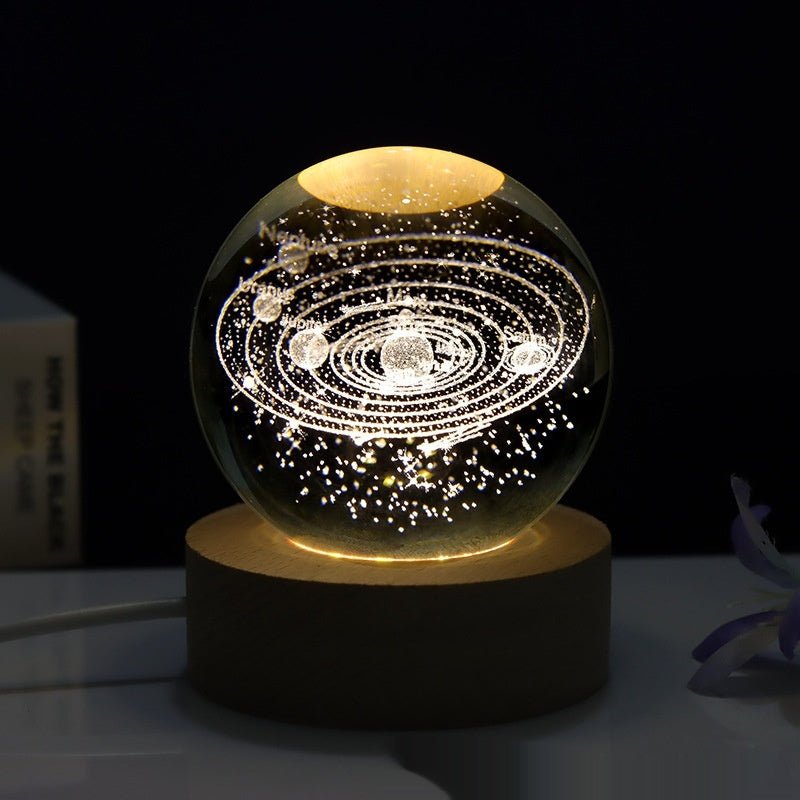 Lampe de nuit en cristal taillé au laser en 3D pour la chambre - Ivory Deals Market