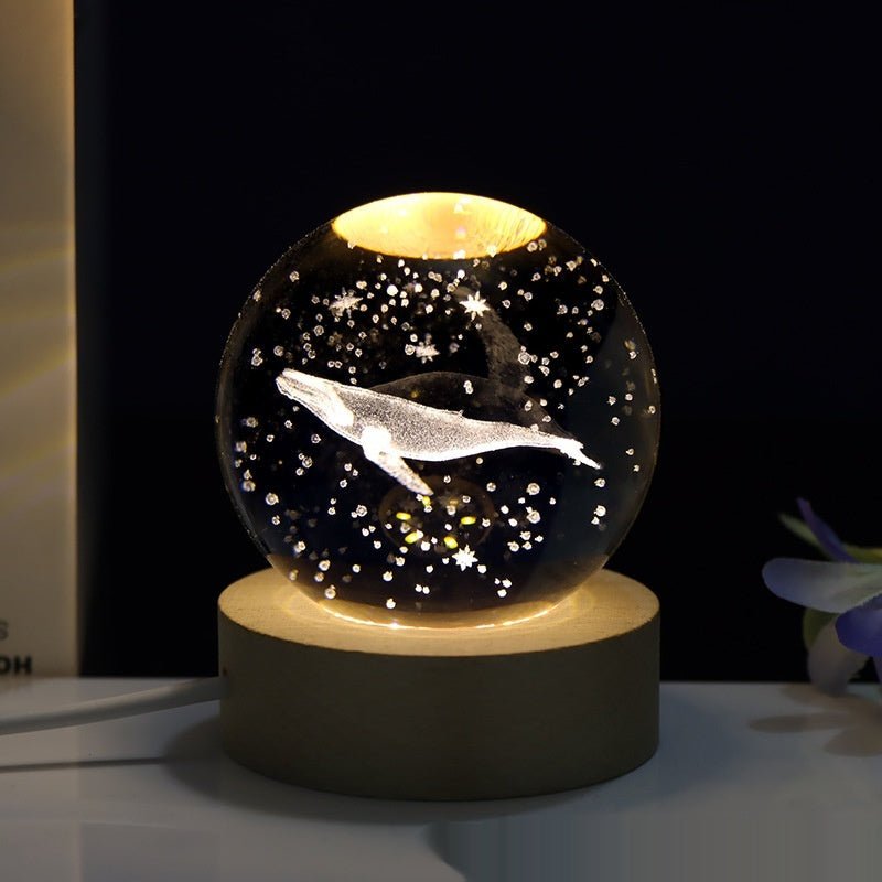 Lampe de nuit en cristal taillé au laser en 3D pour la chambre - Ivory Deals Market