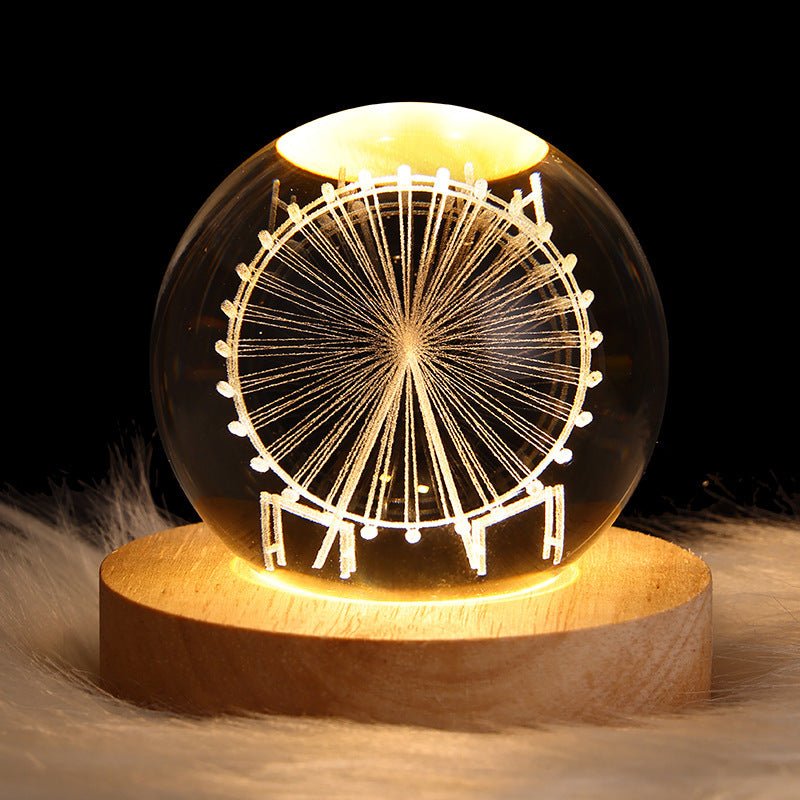 Lampe de table à boule de cristal galaxie avec lumière LED, lampe de lune 3D pour la chambre, la décoration de la maison, les fêtes d'enfants et les cadeaux d'anniversaire. - Ivory Deals Market