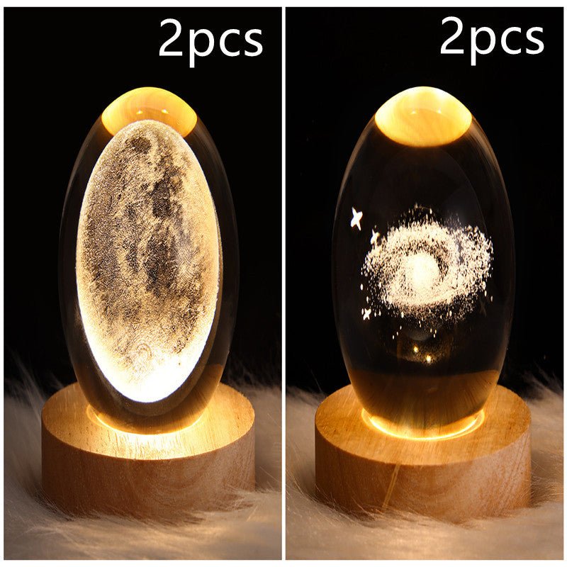 Lampe de table à boule de cristal galaxie avec lumière LED, lampe de lune 3D pour la chambre, la décoration de la maison, les fêtes d'enfants et les cadeaux d'anniversaire. - Ivory Deals Market