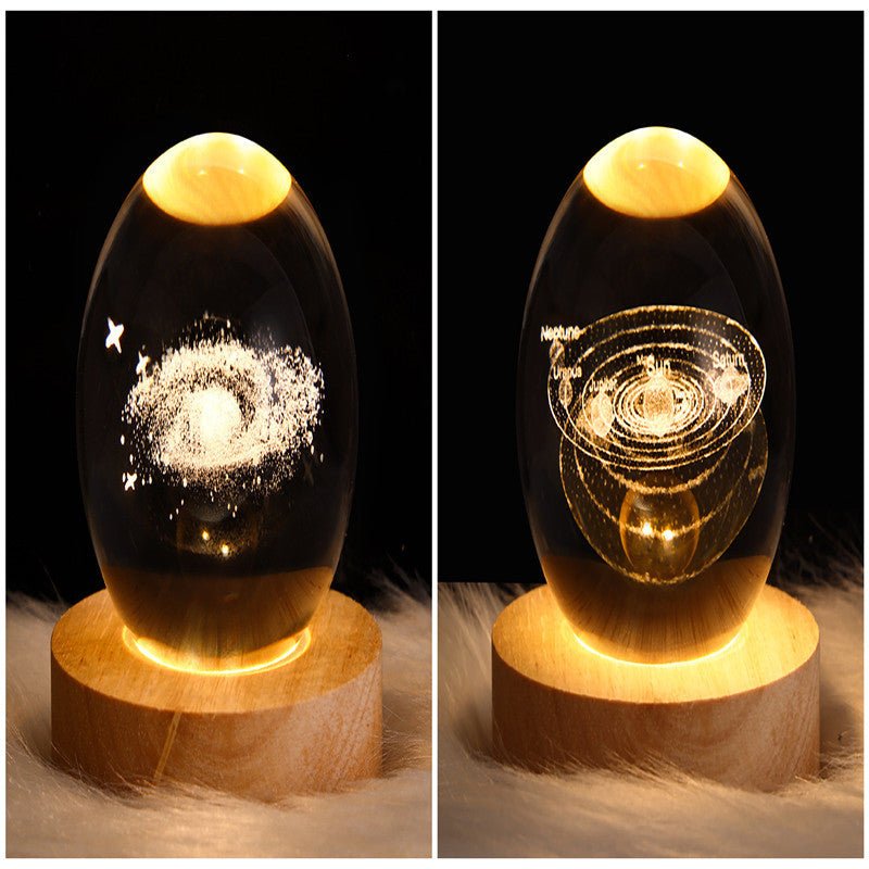 Lampe de table à boule de cristal galaxie avec lumière LED, lampe de lune 3D pour la chambre, la décoration de la maison, les fêtes d'enfants et les cadeaux d'anniversaire. - Ivory Deals Market