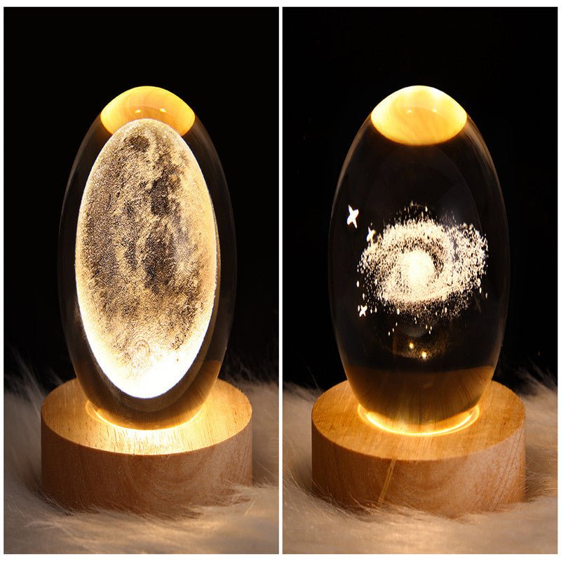 Lampe de table à boule de cristal galaxie avec lumière LED, lampe de lune 3D pour la chambre, la décoration de la maison, les fêtes d'enfants et les cadeaux d'anniversaire. - Ivory Deals Market