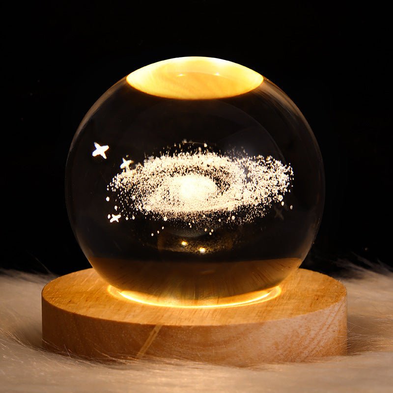 Lampe de table à boule de cristal galaxie avec lumière LED, lampe de lune 3D pour la chambre, la décoration de la maison, les fêtes d'enfants et les cadeaux d'anniversaire. - Ivory Deals Market