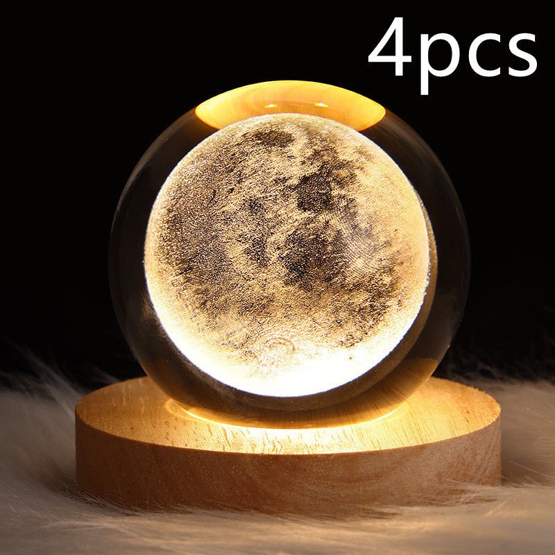 Lampe de table à boule de cristal galaxie avec lumière LED, lampe de lune 3D pour la chambre, la décoration de la maison, les fêtes d'enfants et les cadeaux d'anniversaire. - Ivory Deals Market