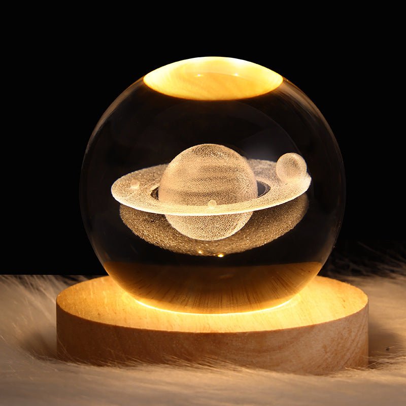 Lampe de table à boule de cristal galaxie avec lumière LED, lampe de lune 3D pour la chambre, la décoration de la maison, les fêtes d'enfants et les cadeaux d'anniversaire. - Ivory Deals Market