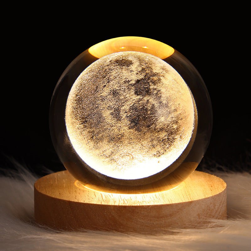 Lampe de table à boule de cristal galaxie avec lumière LED, lampe de lune 3D pour la chambre, la décoration de la maison, les fêtes d'enfants et les cadeaux d'anniversaire. - Ivory Deals Market