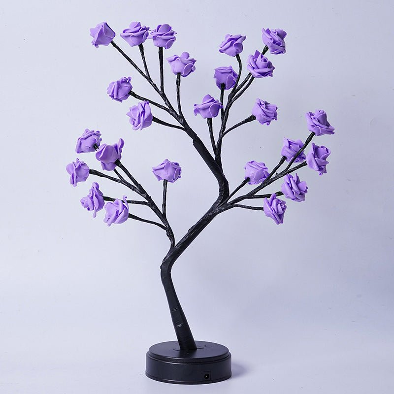 Lampe de table Arbre de fleurs Roses Lampes féériques de bureau Lumières de nuit à piles Cadeaux pour mariage Saint - Valentin Décoration de Noël - Ivory Deals Market