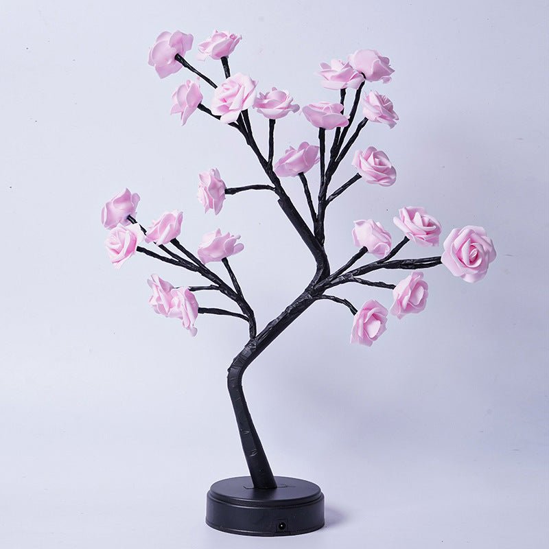 Lampe de table Arbre de fleurs Roses Lampes féériques de bureau Lumières de nuit à piles Cadeaux pour mariage Saint - Valentin Décoration de Noël - Ivory Deals Market