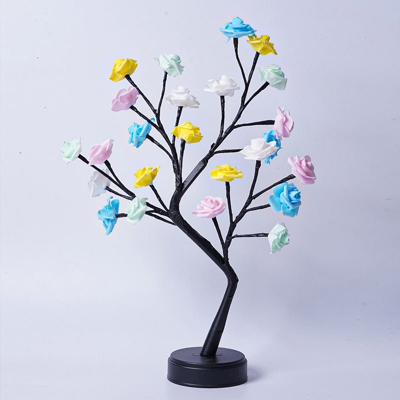 Lampe de table Arbre de fleurs Roses Lampes féériques de bureau Lumières de nuit à piles Cadeaux pour mariage Saint - Valentin Décoration de Noël - Ivory Deals Market