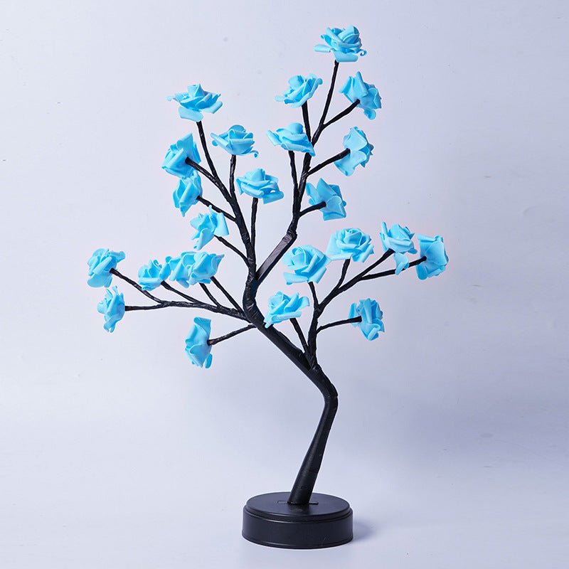 Lampe de table Arbre de fleurs Roses Lampes féériques de bureau Lumières de nuit à piles Cadeaux pour mariage Saint - Valentin Décoration de Noël - Ivory Deals Market