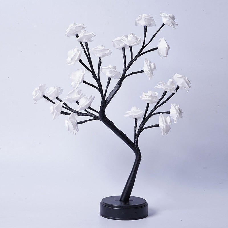 Lampe de table Arbre de fleurs Roses Lampes féériques de bureau Lumières de nuit à piles Cadeaux pour mariage Saint - Valentin Décoration de Noël - Ivory Deals Market