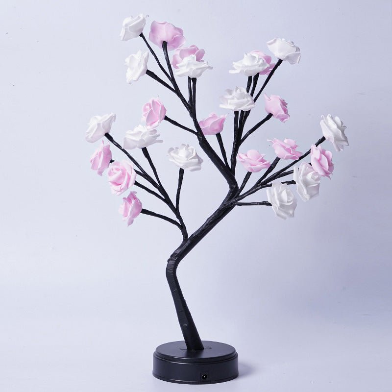 Lampe de table Arbre de fleurs Roses Lampes féériques de bureau Lumières de nuit à piles Cadeaux pour mariage Saint - Valentin Décoration de Noël - Ivory Deals Market