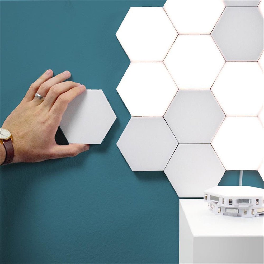 Lampe en nid d'abeille tactile quantique avec décoration murale de fond créative - Ivory Deals Market