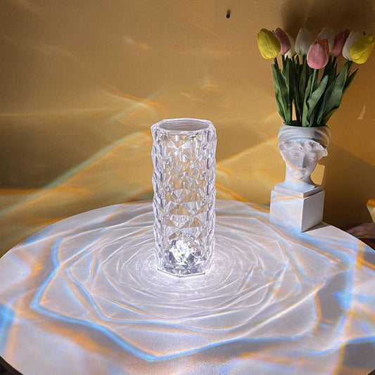 Lampes de table romantiques à LED en forme de rose avec diamants pour la chambre à coucher, le salon, les fêtes et la décoration de dîner - Ivory Deals Market