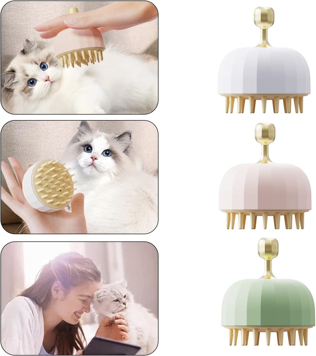 Lavage de chien Massage Pour Bain Pet Pet Shampooing Brosse de bain Chien Brosse de bain Chat Bain Brosse de massage Chien Toilettage - Ivory Deals Market