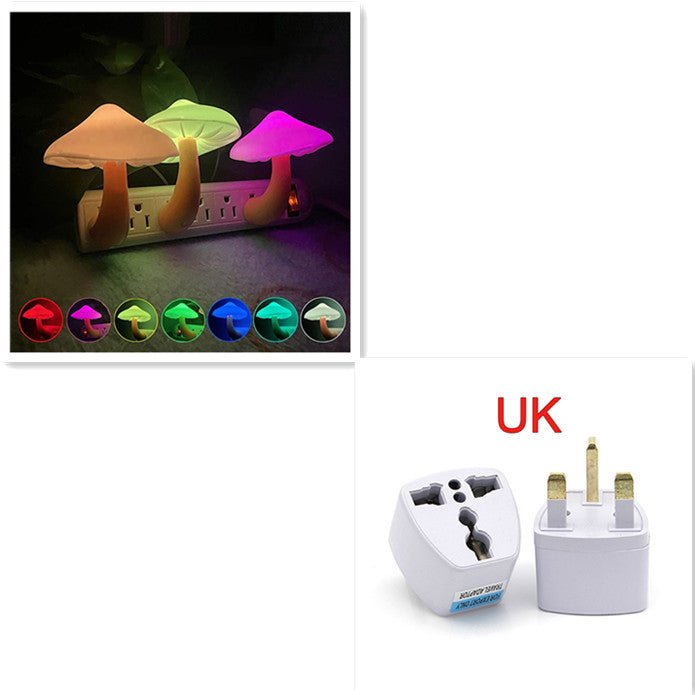 LED Lumière de Nuit Champignon Prise Murale Lampe UE US Plug Blanc Chaud Capteur Chambre Lumière Décoration de La Maison - Ivory Deals Market