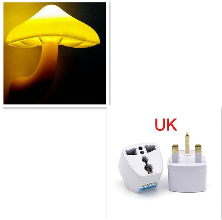 LED Lumière de Nuit Champignon Prise Murale Lampe UE US Plug Blanc Chaud Capteur Chambre Lumière Décoration de La Maison - Ivory Deals Market