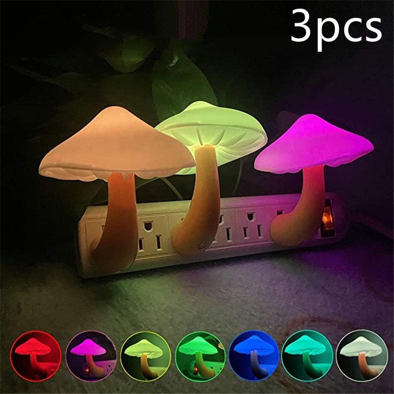 LED Lumière de Nuit Champignon Prise Murale Lampe UE US Plug Blanc Chaud Capteur Chambre Lumière Décoration de La Maison - Ivory Deals Market