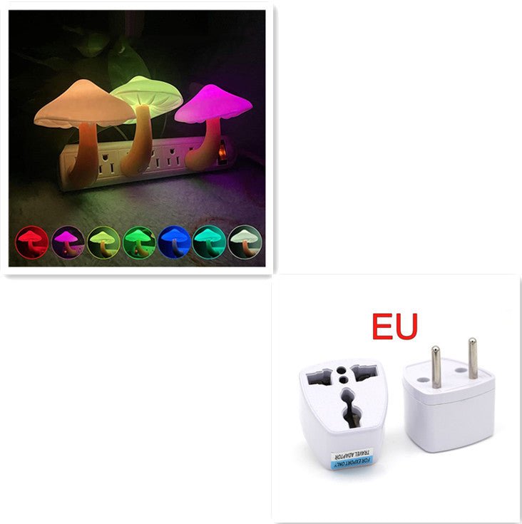 LED Lumière de Nuit Champignon Prise Murale Lampe UE US Plug Blanc Chaud Capteur Chambre Lumière Décoration de La Maison - Ivory Deals Market