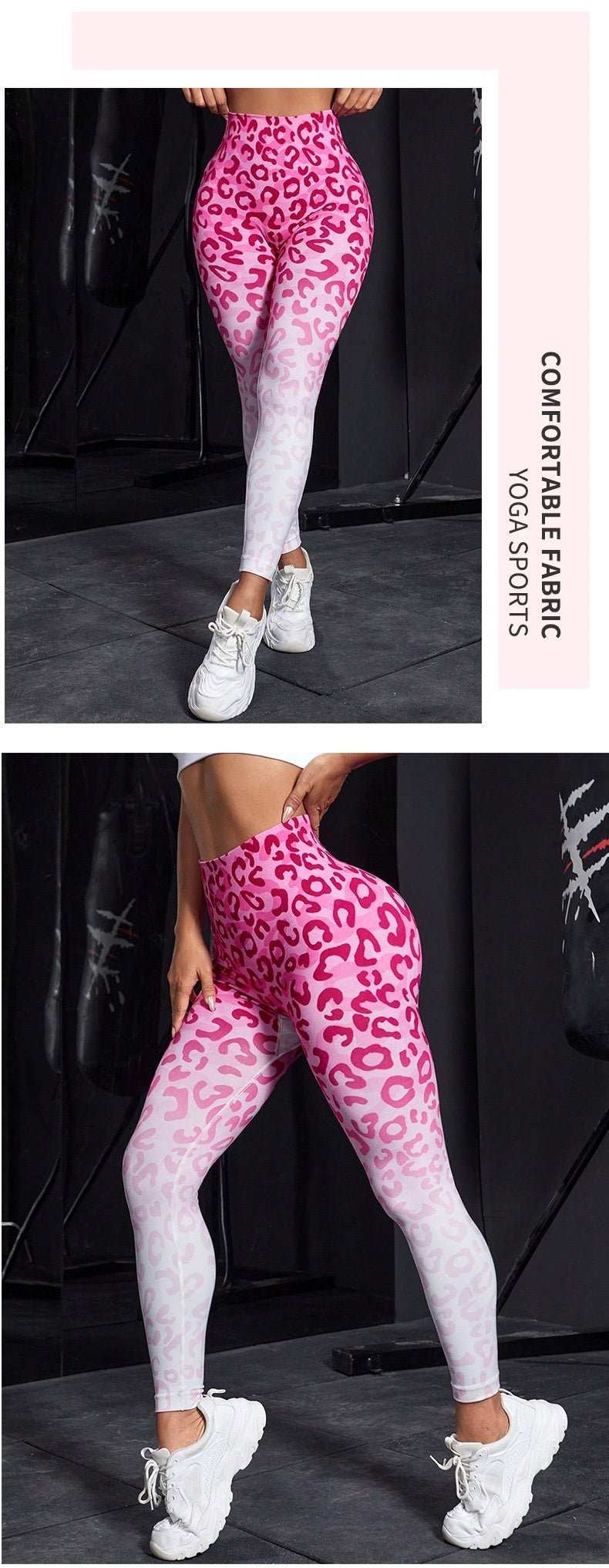 Leggings de yoga léopard sans couture, taille haute, qui galbent les hanches. - Ivory Deals Market