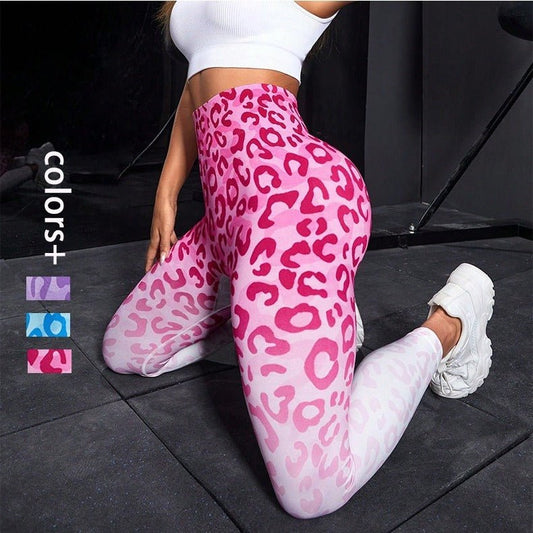 Leggings de yoga léopard sans couture, taille haute, qui galbent les hanches. - Ivory Deals Market