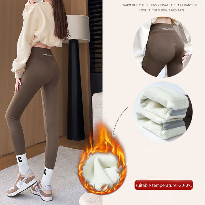 Leggings épaissis en polaire pour l'hiver - 20 à 5 degrés, pantalon requin pour femmes à taille haute, serré, contrôle du ventre et amincissant pour les fesses - Ivory Deals Market