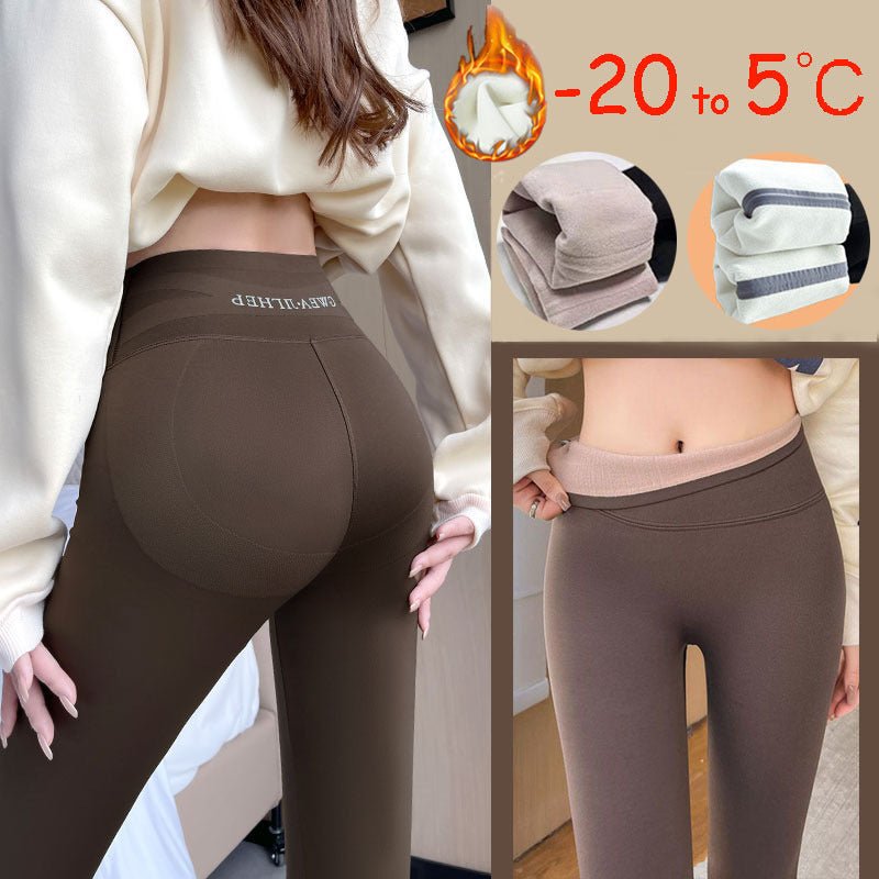 Leggings épaissis en polaire pour l'hiver - 20 à 5 degrés, pantalon requin pour femmes à taille haute, serré, contrôle du ventre et amincissant pour les fesses - Ivory Deals Market