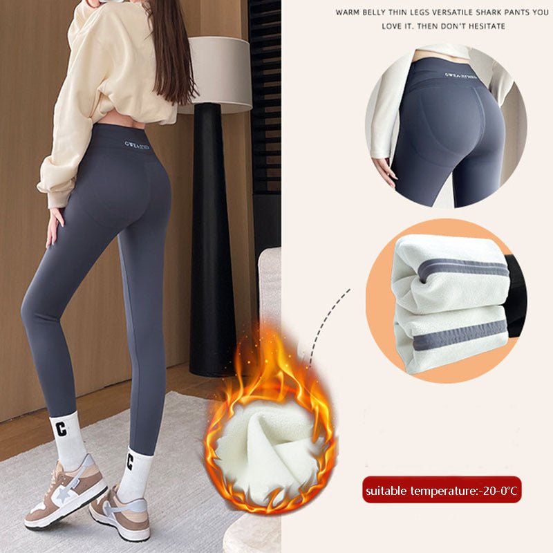 Leggings épaissis en polaire pour l'hiver - 20 à 5 degrés, pantalon requin pour femmes à taille haute, serré, contrôle du ventre et amincissant pour les fesses - Ivory Deals Market