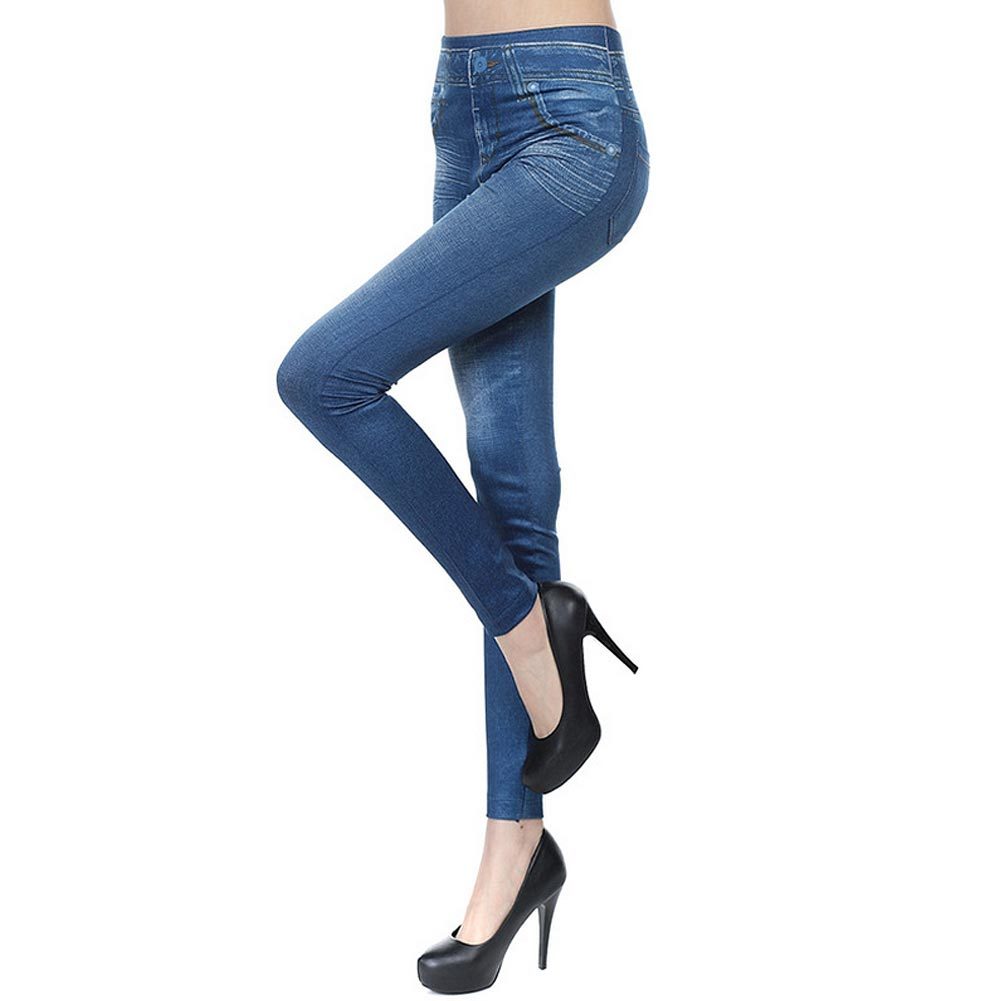 Leggings taille haute - Leggings en denim. - Ivory Deals Market